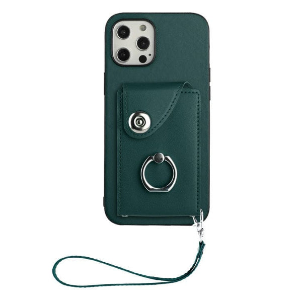 Apple iPhone 12 Pro Max Rear Cover with 8 Card Wallet and Ring/Stand - Green - Noco