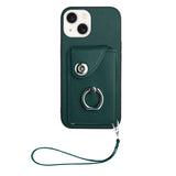 Apple iPhone 15 Plus 8 Card Rear Wallet Cover with Ring/Stand - Green - Cover Noco