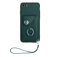 Apple iPhone 7 / 8 / SE Rear Cover with 8 Card Wallet and Ring/Stand - Green - Noco