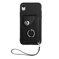 Apple iPhone XR Rear Cover with 8 Card Wallet and Ring/Stand - Black - Noco