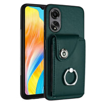 Oppo A38 / A18 Rear Wallet Cover with 8 Card Wallet and Ring/Stand - Green - Noco