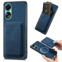 Oppo A78 4G Smooth Leather Magsafe Cover with Removable Card Wallet Blue Noco