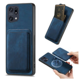 Oppo Find X5 Pro Smooth Leather Magsafe Cover with Removable Card Wallet - Blue - Noco