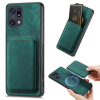 Oppo Find X5 Pro Smooth Leather Magsafe Cover with Removable Card Wallet - Green Noco