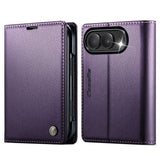 iPhone Duo CaseMe 023 Wallet Flip Cover RFID Protection Card Holder - Purple - CaseMe