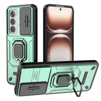 Oppo Reno 12 Pro 5G Sliding Camera Cover with Metal Ring/Stand - Green - Noco