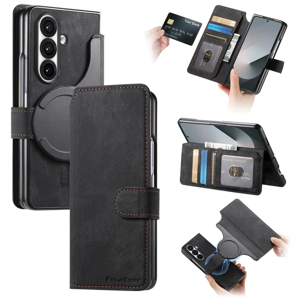 Samsung Galaxy Z Fold 7 CaseNeo MW-03 2-in-1 Detachable Flip Cover Wallet - Black - Noco