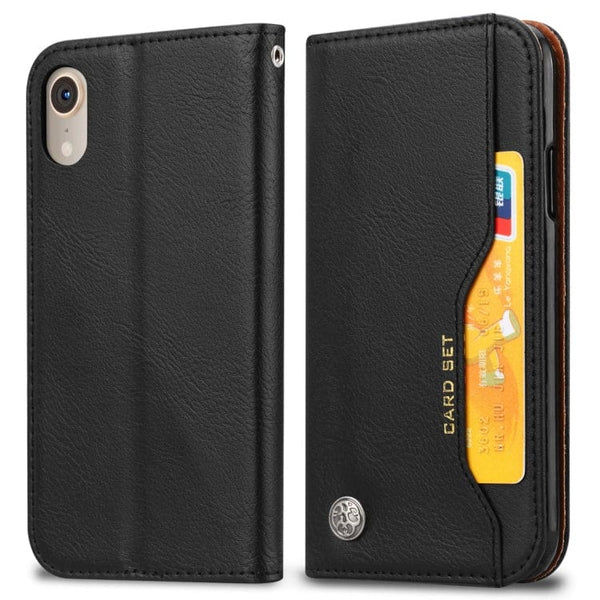 Apple iPhone XR Card Set Wallet Flip Cover Front/Inner Card Slots - Black - Cover Noco