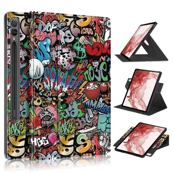 Samsung Galaxy Tab S9 + Patterned Rotating Flip Cover and Stand - Graffiti - Noco