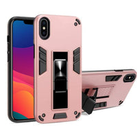 Apple iPhone XS Max Shockproof Rugged Protective Cover with Metal Patch / Fold Out Stand - Metallic Rose - Noco