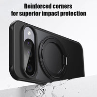 Google Pixel 10 / 10 Pro 360° Magnetic Ring Transparent Case – Wireless Charging Compatible - Frosted Black - Noco
