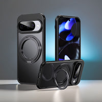 Google Pixel 10 / 10 Pro 360° Magnetic Ring Transparent Case – Wireless Charging Compatible - Frosted Black - Noco