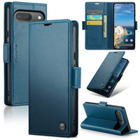 Google Pixel 9 / 9 Pro CaseMe 023 Wallet Flip Cover with Magnetic Closing Card Slots - Blue - CaseMe