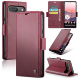 Google Pixel 9 / 9 Pro CaseMe 023 Wallet Flip Cover with Magnetic Closing Card Slots - Red - CaseMe