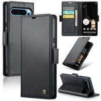 Google Pixel 9 Pro XL CaseMe 023 Wallet Flip Cover with Magnetic Closing Card Slots - Black - CaseMe