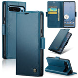 Google Pixel 9 Pro XL CaseMe 023 Wallet Flip Cover with Magnetic Closing Card Slots - Blue - CaseMe