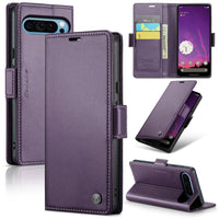 Google Pixel 9 Pro XL CaseMe 023 Wallet Flip Cover with Magnetic Closing Card Slots - Purple - CaseMe