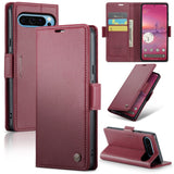 Google Pixel 9 Pro XL CaseMe 023 Wallet Flip Cover with Magnetic Closing Card Slots - Red - CaseMe