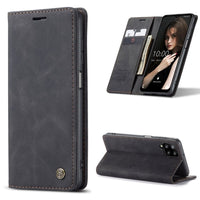 Samsung Galaxy A12 CaseMe 013 Wallet Flip Cover Magnetic Closing Card Slots - Black
