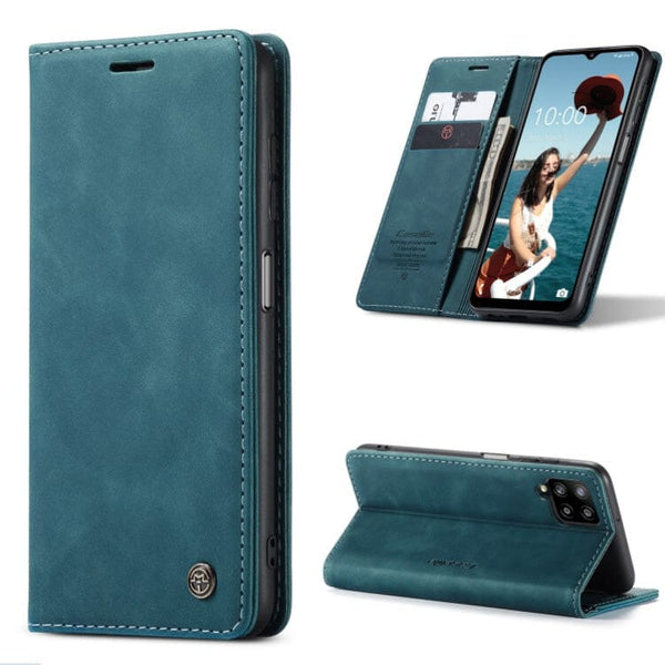 Samsung Galaxy A12 CaseMe 013 Wallet Flip Cover Magnetic Closing Card Slots - Blue