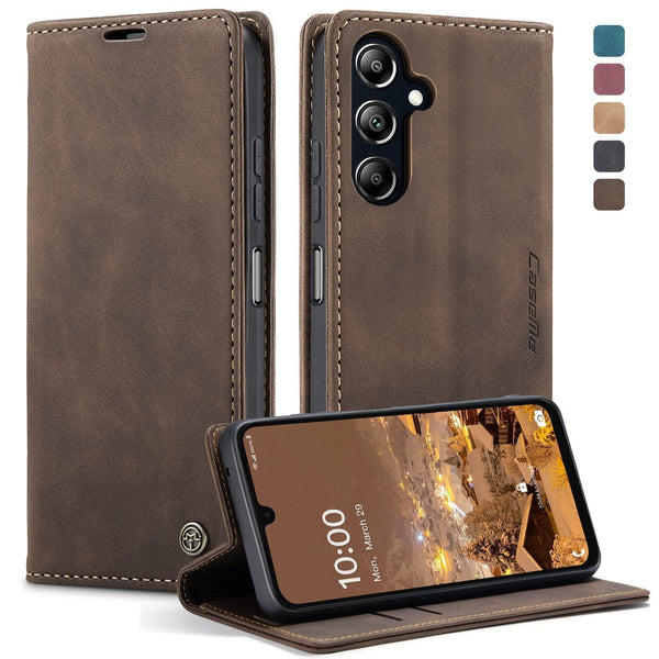 Samsung Galaxy A16 CaseMe 013 Wallet Flip Cover Magnetic Closing Cover Card Slots - Coffee - CaseMe