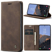 Samsung Galaxy A54 CaseMe 013 Wallet Flip Cover Magnetic Closing Card Slots - Coffee