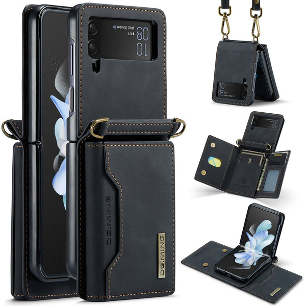 Samsung Galaxy Z Flip 4 5G DG Series Card Wallet Leather Phone Case - Black - Noco