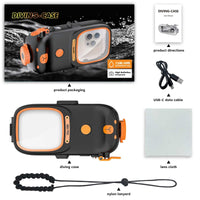 RedPepper Diving Case – 15m Waterproof Bluetooth Camera Protective Case - Black and Orange - RedPepper