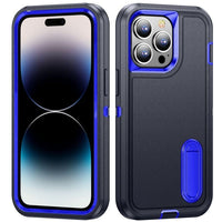 Apple iPhone 14 PRO - Triple Defense Rugged Cover 3 Layer Pop-Out Stand Raised Bezels - Blue - Noco