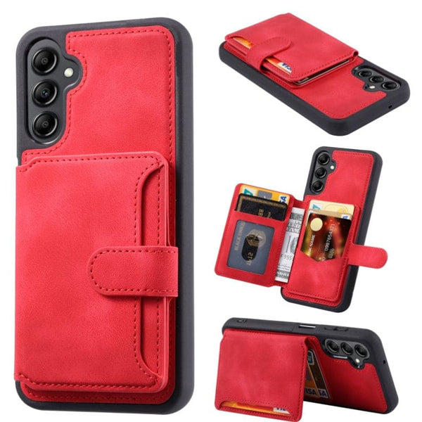 Samsung Galaxy A24 4G Deluxe RFID Shielded Rear 5 Card Wallet Cover - Red - Cover Noco