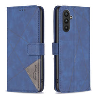 Samsung Galaxy A24 4G Rhombus Wallet Flip Cover Card Holder - Blue - Cover Noco