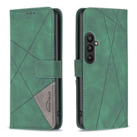 Samsung Galaxy A24 4G Rhombus Wallet Flip Cover Card Holder - Green - Cover Noco