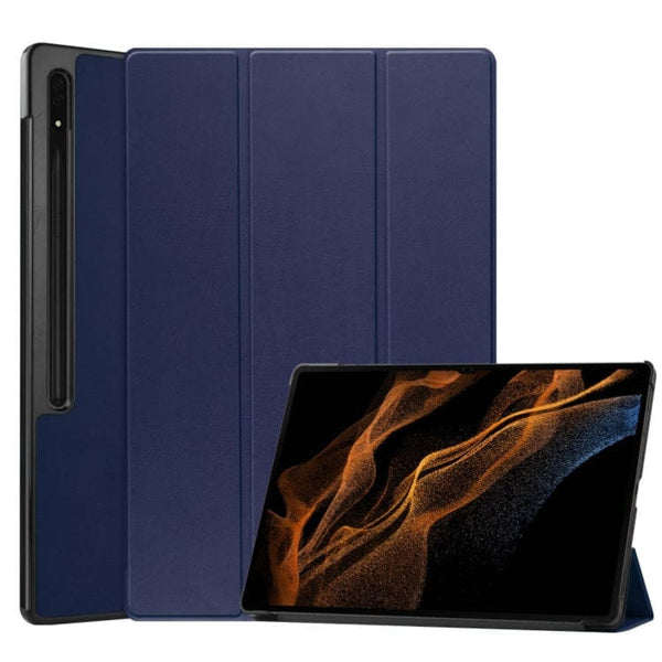 Samsung Galaxy Tab S8 Ultra/ S9 Ultra Tri-Fold Flip Cover / Stand - Blue - Cover Noco