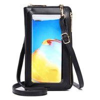 Multi-Function Touch Screen Cross-Body Phone Wallet 8 Card Slots - Black - CaseMe