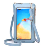 Multi-Function Touch Screen Cross-Body Phone Wallet 8 Card Slots - Blue - CaseMe