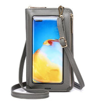 Multi-Function Touch Screen Cross-Body Phone Wallet 8 Card Slots - Grey - CaseMe