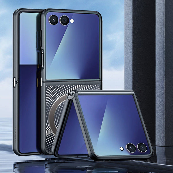DUX DUCIS Aimo Mag Series Magnetic Back Cover for Samsung Galaxy Z Flip7 - Slim Hinge Protection - Black - Dux Ducis