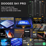 Doogee S41 Pro Rugged Phone 4GB+64GB 5.5in HD Screen 6300mAh Battery NFC Helio A22 Android 12 - rugged Doogee