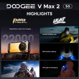 DOOGEE V Max 2 5G Rugged Phone | 22000mAh Battery | 6.58’’ 120Hz Screen | 512GB ROM | Android 16 - Doogee