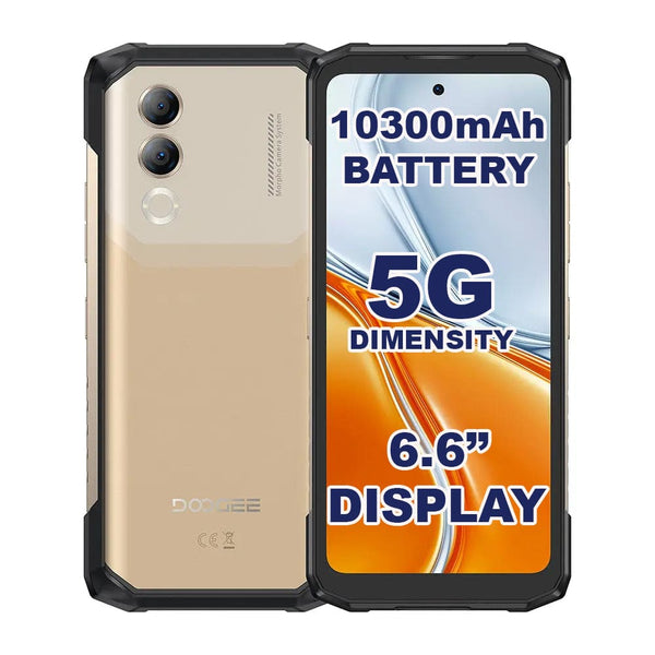 Doogee Blade 20 Turbo 5G Rugged Phone 8GB RAM + 256GB 10300Ma Battery 6.6’’ Screen - Titanium Gold - Doogee