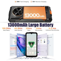 Doogee Fire 7 5G Rugged Phone 13000mAh 4GB RAM + 256GB Storage 64MP Camera - Doogee