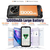 Doogee Fire 7 5G Rugged Phone 13000mAh 4GB RAM + 256GB Storage 64MP Camera - Doogee