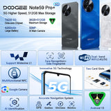 DOOGEE Note59 Pro+ 5G Smartphone | 12GB RAM 512GB ROM 6250mAh Battery Android 15 - Doogee