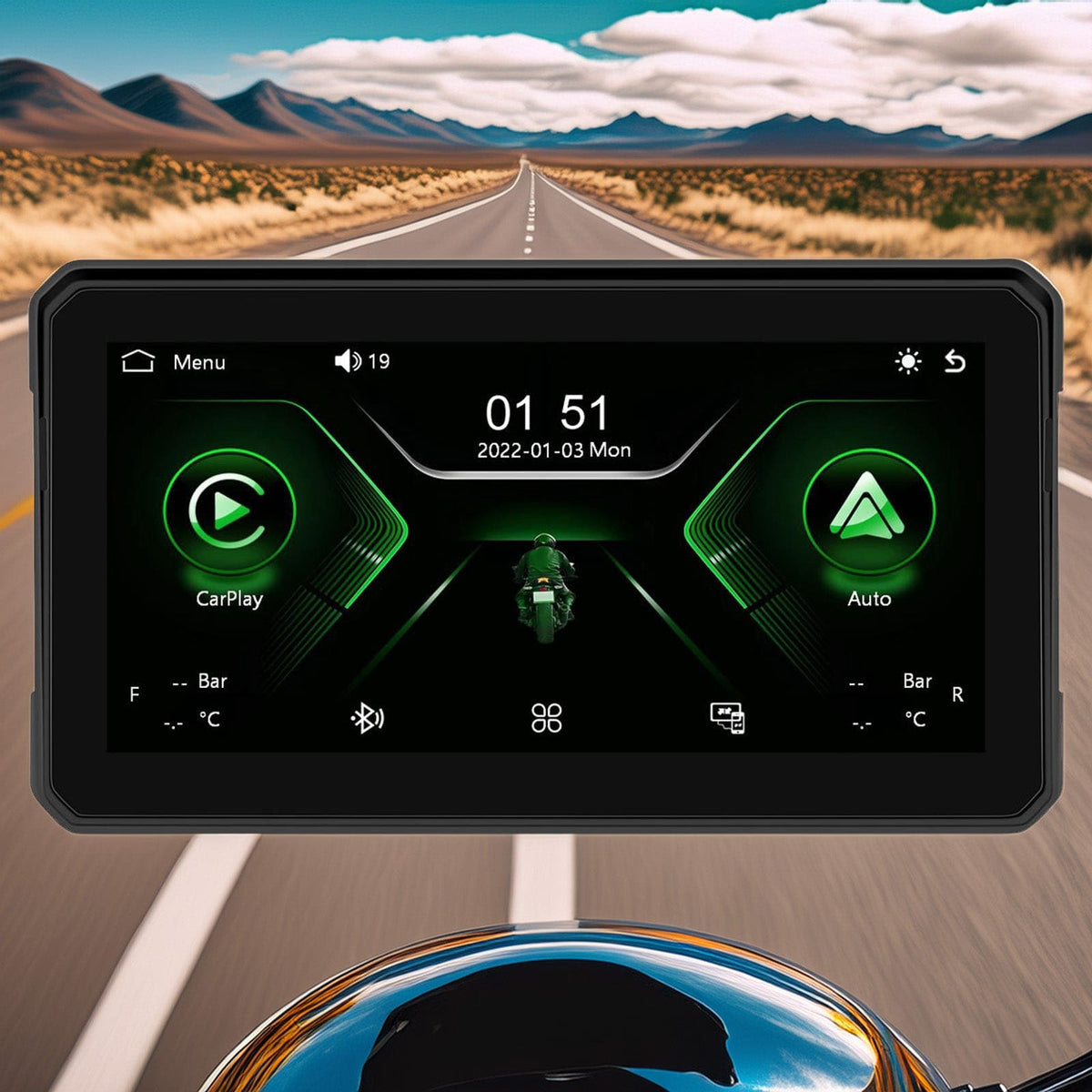 6-Inch Motorcycle Wireless CarPlay & Android Auto Display Screen ...