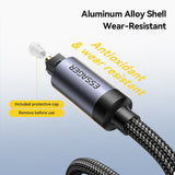 Essager SPDIF Optical Toslink Audio Cable with Lossless Fiber Optic Transmission & Braided Sheath - Essager