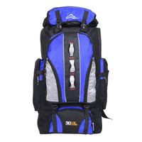 Eveveme 100L Hiking/Adventure Backpack Water Resistant Lightweight - Blue - Outdoors Eveveme