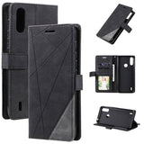 Rhombus Phone Wallet with Flip Front Card Slots - For MOTOROLA MOTO E7 POWER - Black - Noco