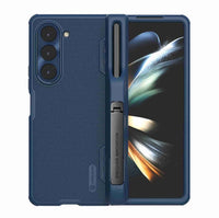 Samsung Galaxy Z Fold 5 Nillkin Frosted Shield Premium Cover Removable Pen Holder Stand - Blue