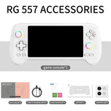 ANBERNIC RG-557: Android AMOLED Retro & Cloud Gaming Handheld | 5.48’’ AMOLED Display | 12GB + 256GB | Dimensity 8300 - Purple Transparent