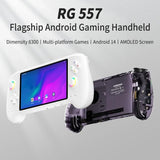 ANBERNIC RG-557: Android AMOLED Retro & Cloud Gaming Handheld | 5.48’’ AMOLED Display | 12GB + 256GB | Dimensity 8300 - Purple Transparent